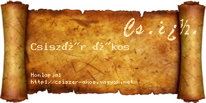 Csiszér Ákos névjegykártya