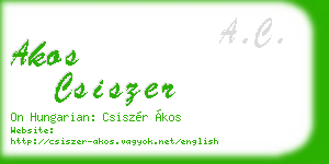akos csiszer business card